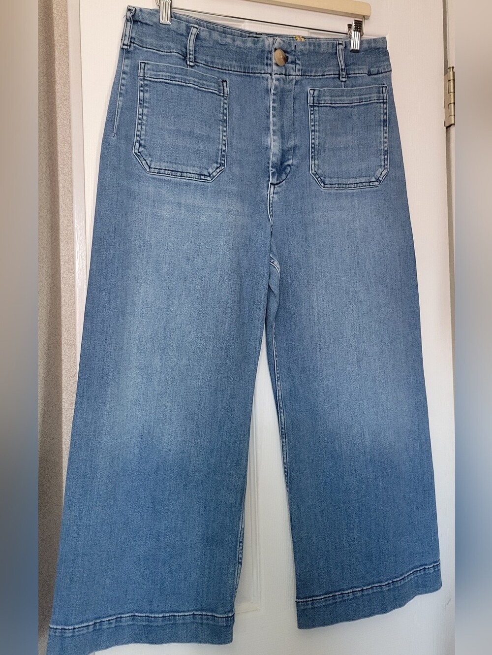 Antropologie Women's Denim Cropped Wide Leg High Rise Jean The Collete By MAEVE